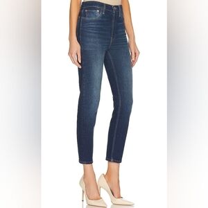 Re/Done Dark Wash High Rise Ankle Crop Jeans